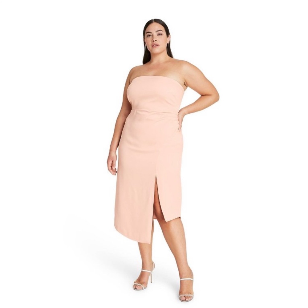Light pink strapless dress